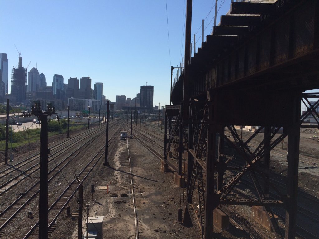 Rail approach to 30th St. Station in Philadelphia